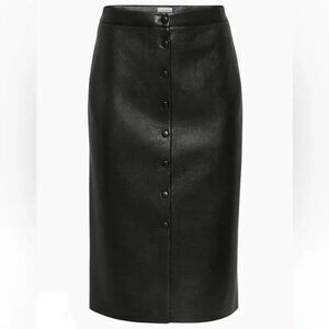 Aritzia Wilfred Manor Vegan Leather Midi Pencil Skirt NWT Black Size 6
